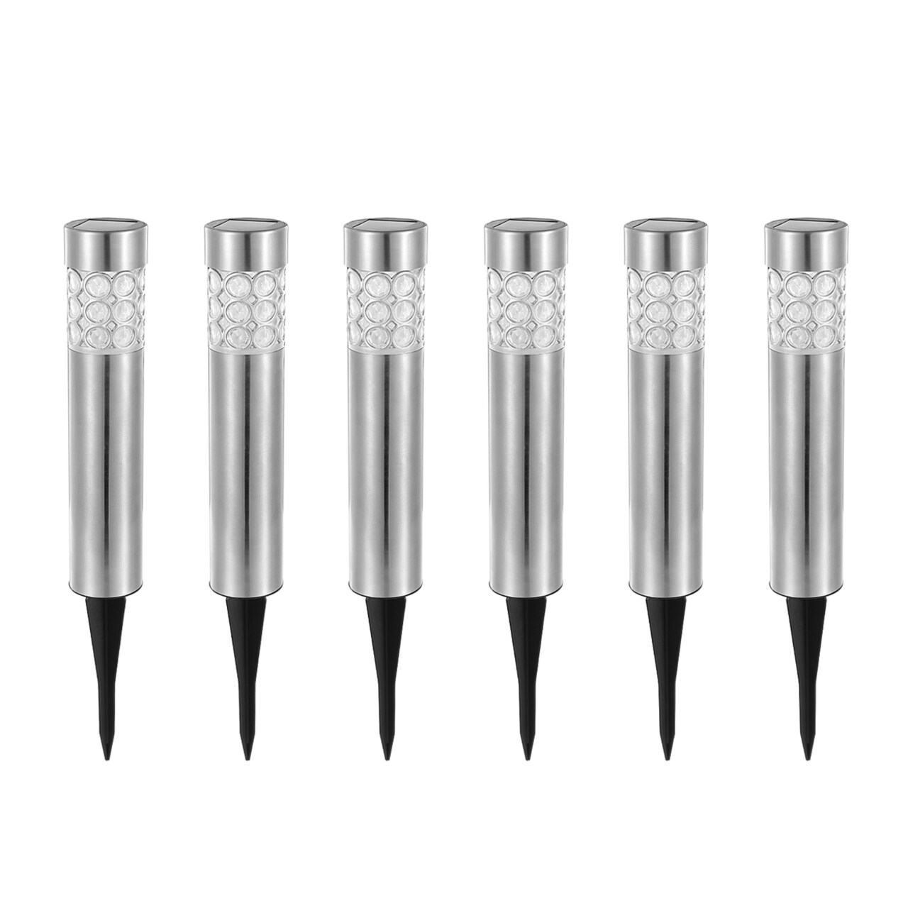6 Pack Rgb Outdoor Solar Lights Ip44 Waterproof Garden Lamp 44X6 Cm Stainless Steel